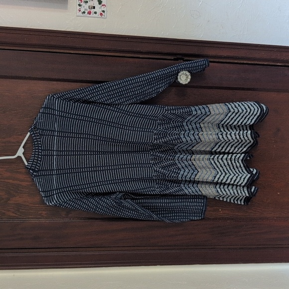 Nic + Zoe Blue Knit Open Front Long Sleeve Cardigan Size 1X - Picture 6 of 7